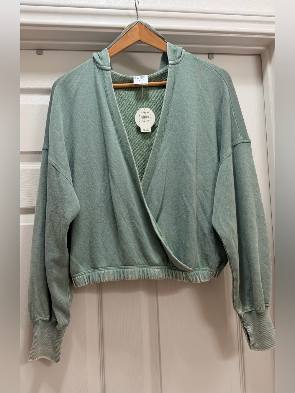 Offline By Aerie Keep it 100 Terry Wrap Hoodie Olive Medium - Picture 5 of 7